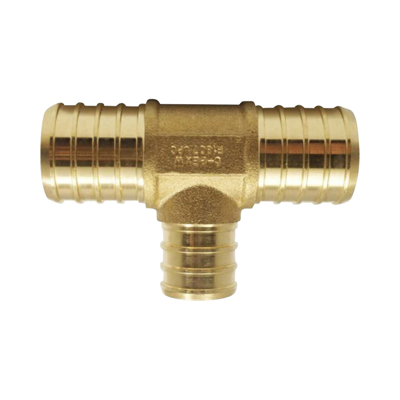 The Go Build 3/4 in. x 1/2 in. x 3/4 in. Brass PEX Barb Reducing Tee is a lead-free DZR brass T-shaped fitting with three barb ends for connecting flexible tubing in PEX plumbing systems.